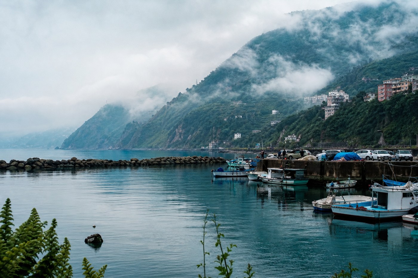 Trabzon Ganita sahilinde tekne limanı